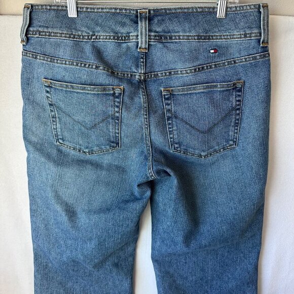 Tommy Hilfiger Hipster Bootcut Y2K Jeans Size 16 Medium Blue Snap Side Closure - Picture 5 of 13